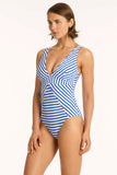 Amalfi Panel Line One Piece - Blue