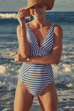 Amalfi Panel Line One Piece - Blue