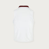 Josephine Top - White/Burgundy