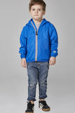 Kids Full Zip Packable Rain Jacket and Windbreaker - Royal Blue