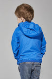 Kids Full Zip Packable Rain Jacket and Windbreaker - Royal Blue