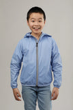 Kids Full Zip Packable Rain Jacket and Windbreaker - Powder Blue