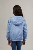 Kids Full Zip Packable Rain Jacket and Windbreaker - Powder Blue