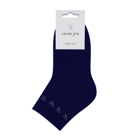 Mel Mid Socks - Navy/White Logo