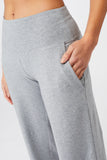 Wide Leg Workout Pants - Grey Melange