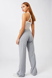 Wide Leg Workout Pants - Grey Melange