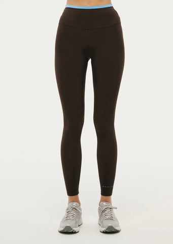 Vita Full Length Legging - Coffee/Bright Blue